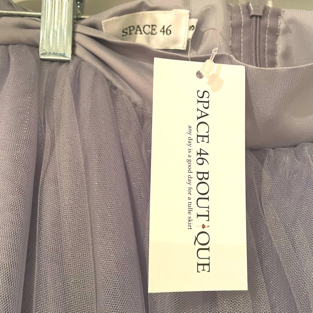 NWT Space46 Full Length Tulle Skirt Light Blue/Grey Size 2